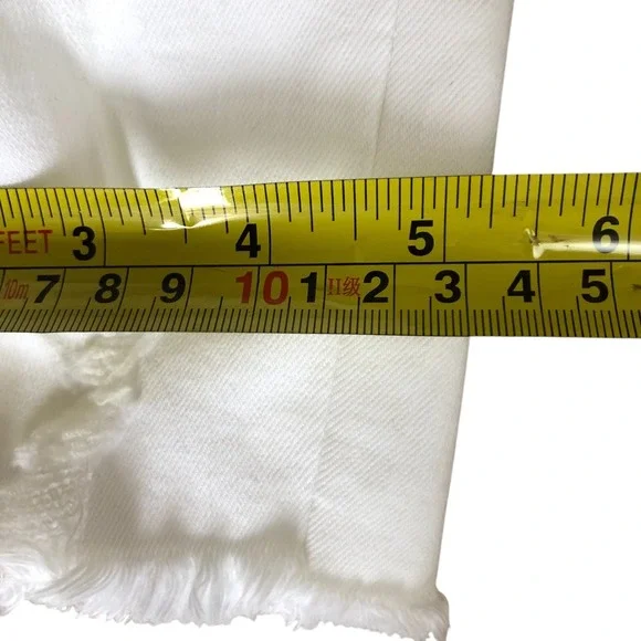 KanCan Womens White Denim Jeans Frayed Hem Cropped Skinny Jeans Size 7/27 - Picture 14 of 14